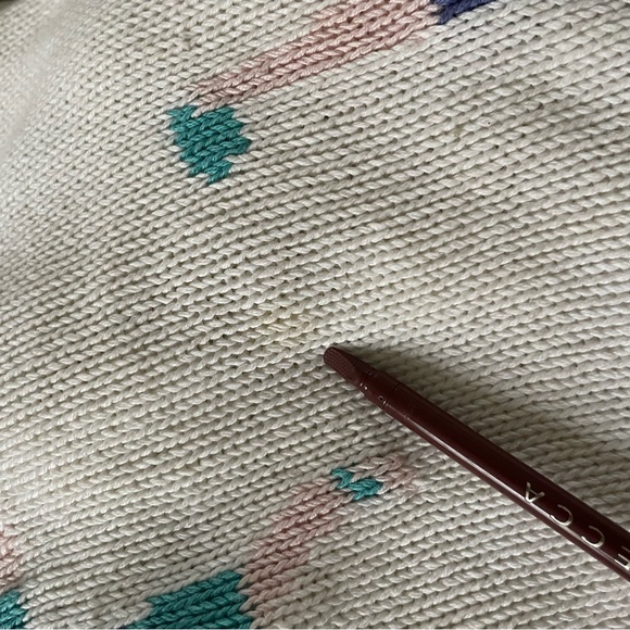 vintage 90s knit cream white tennis sweater with embroidered details - Picture 5 of 5